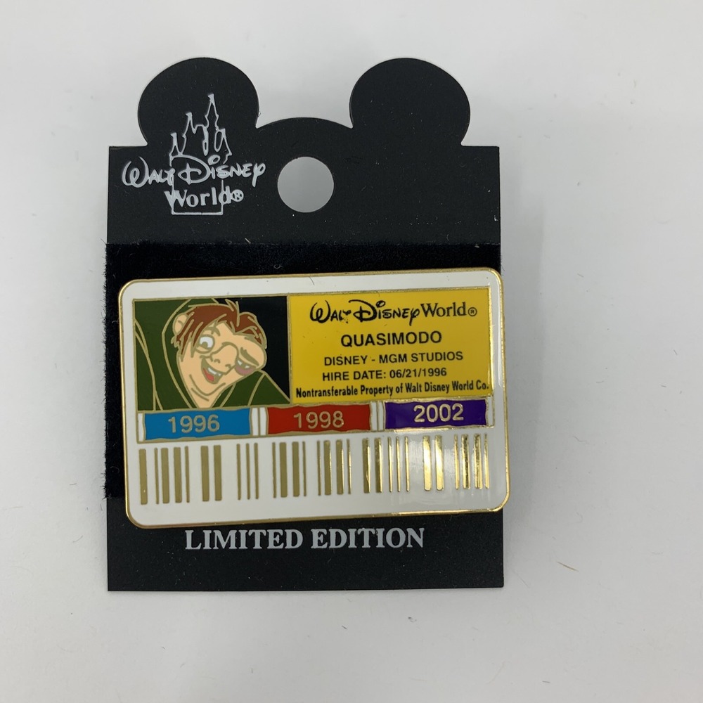 WDW Cast ID Badge Card Quasimodo LE 3500 Disney Pin 10044